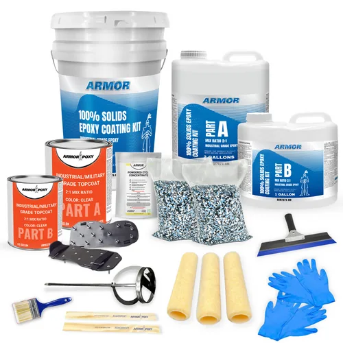ArmorPoxy ArmorClad Full Flake Broadcast Kit shown in an official manufacturer-controlled image.